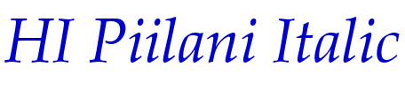 HI Piilani Italic 字体